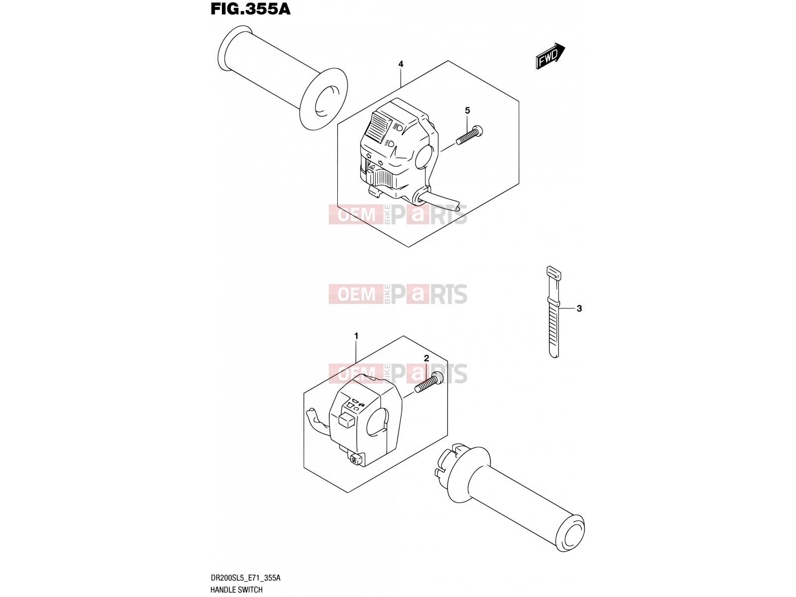 355A - HANDLE SWITCH - Suzuki DR200S L5 (2015) (E71)