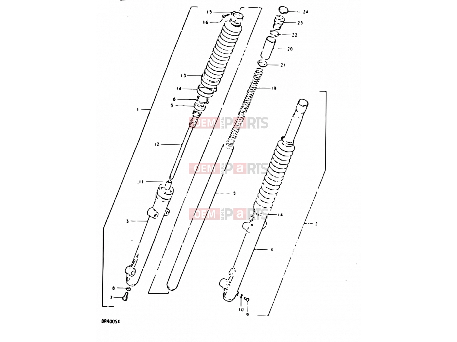 SUZUKI DR400S X (1999) 55 - FRONT FORK (DR400SX, E15, E17)