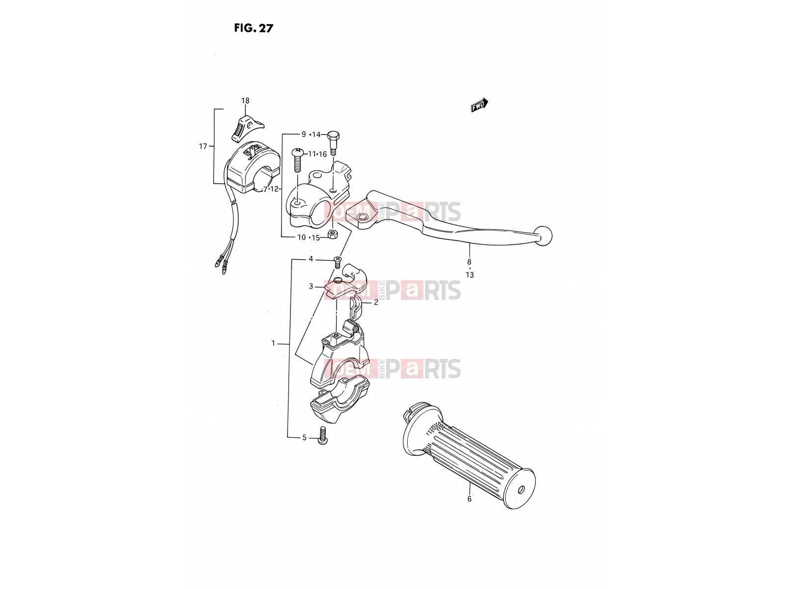 SUZUKI DS80 H (1987) (E03) 27 - RIGHT HANDLE SWITCH