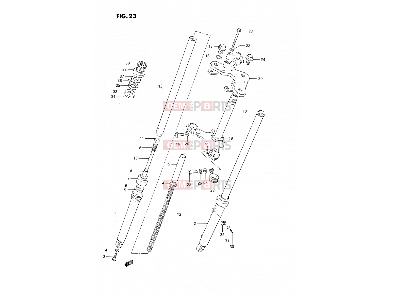 SUZUKI DS80 M (1991) (E24) 23 - FRONT FORK