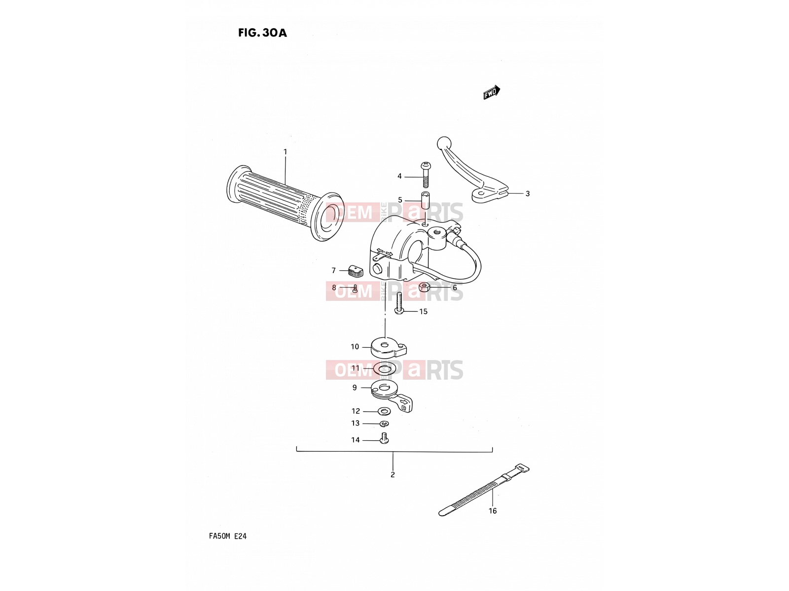 SUZUKI FA50 L (1990) 30A - LEFT HANDLE SWITCH (E21)