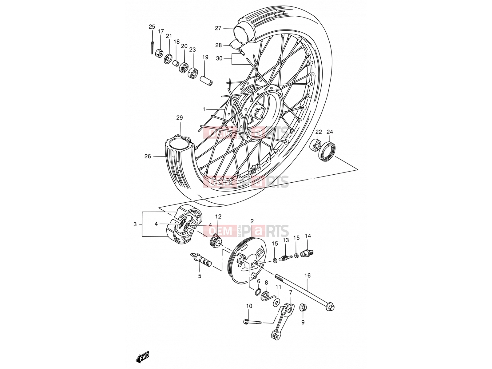 48 - FRONT WHEEL (SEE NOTE) - Suzuki FB100 Y (2000)