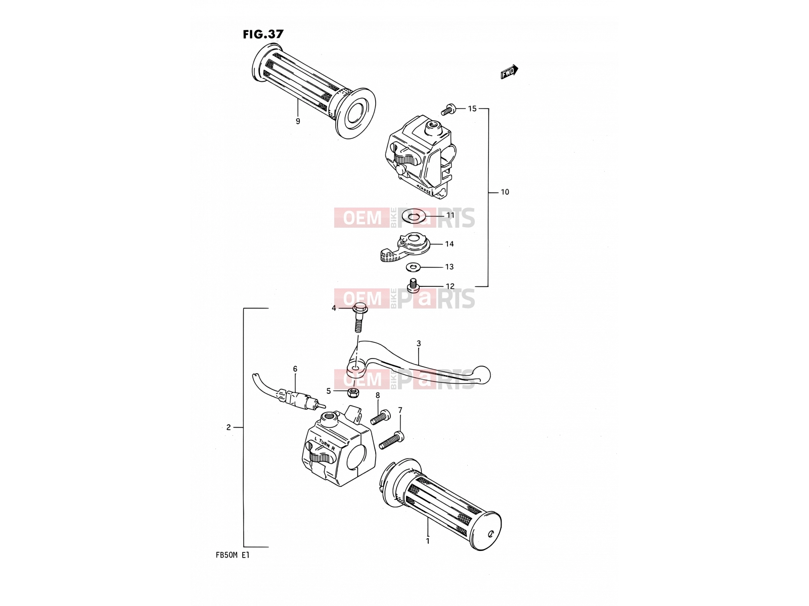 SUZUKI FB50 M (1991) 37 - HANDLE SWITCH