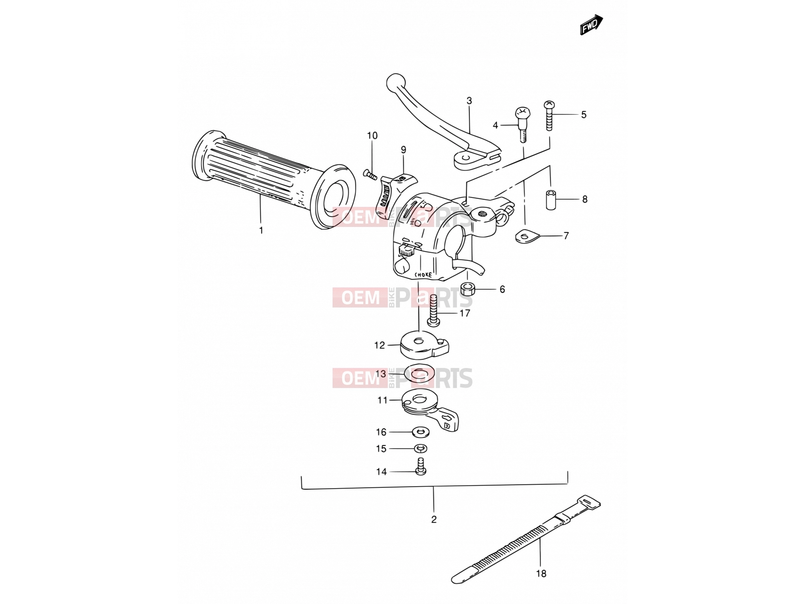 SUZUKI FZ50 X (1999) 50 - LEFT HANDLE SWITCH (E06, E09, E10, E24, E26)