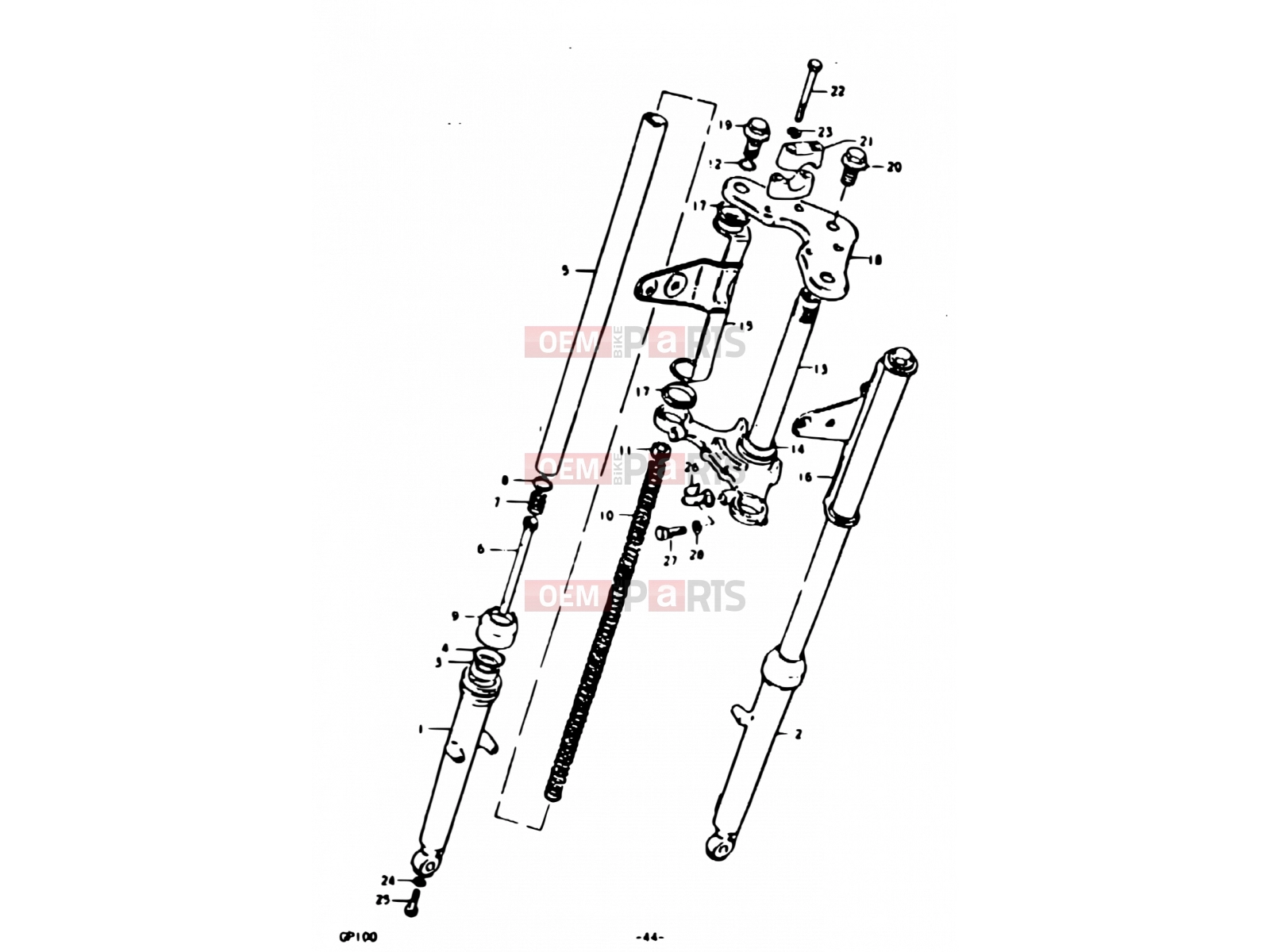 SUZUKI GP100 C (1978) 44 - FRONT FORK (E14)