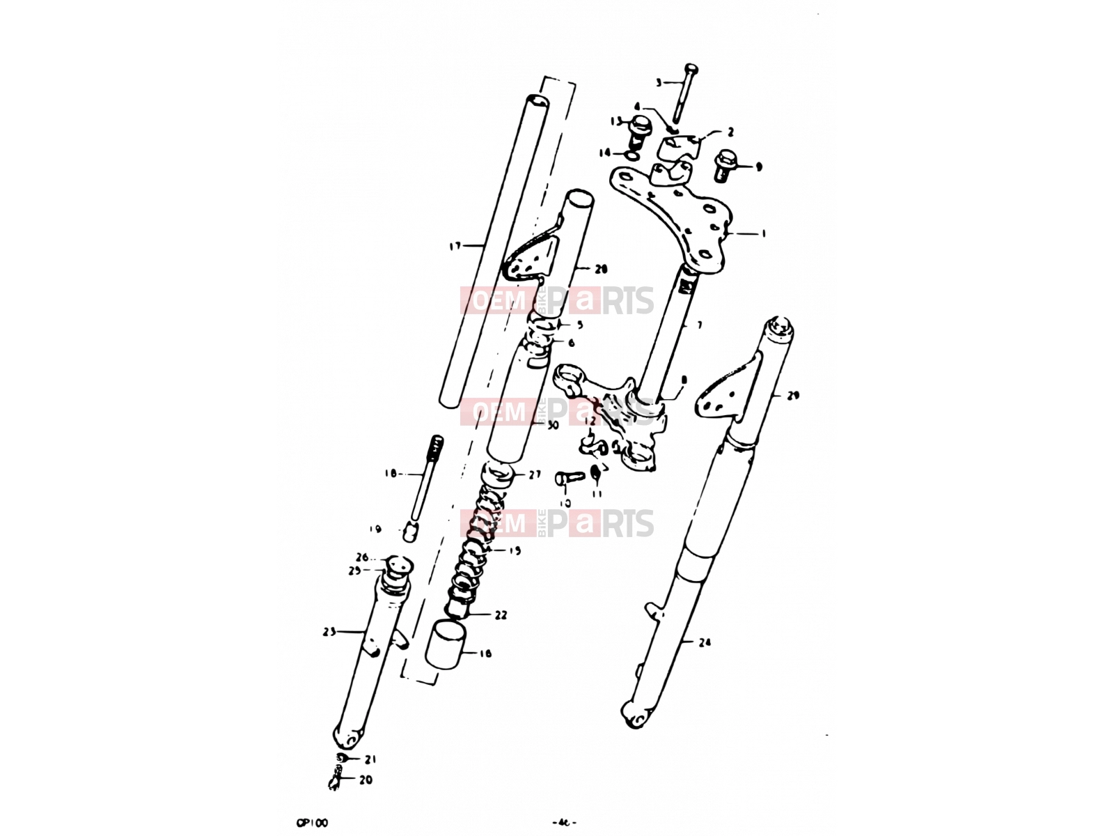 SUZUKI GP100 C (1978) 46 - FRONT FORK (E06)