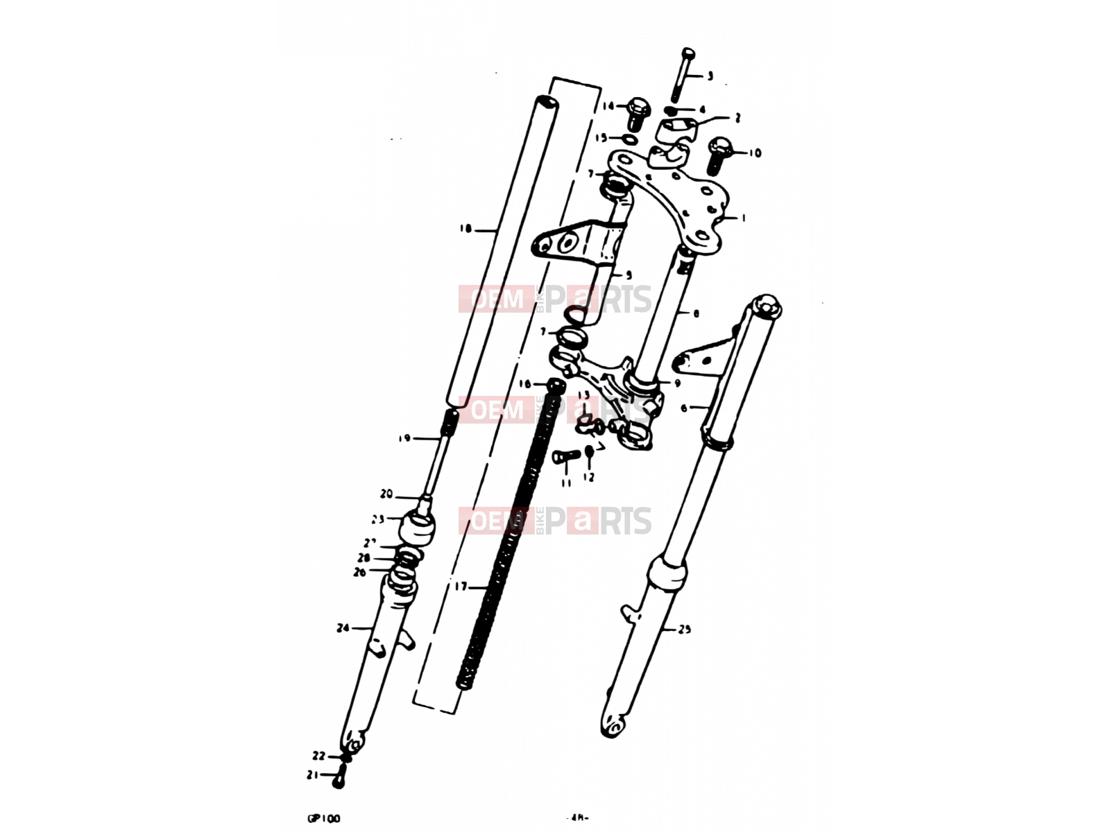 SUZUKI GP100 N (1992) 48 - FRONT FORK (E14)