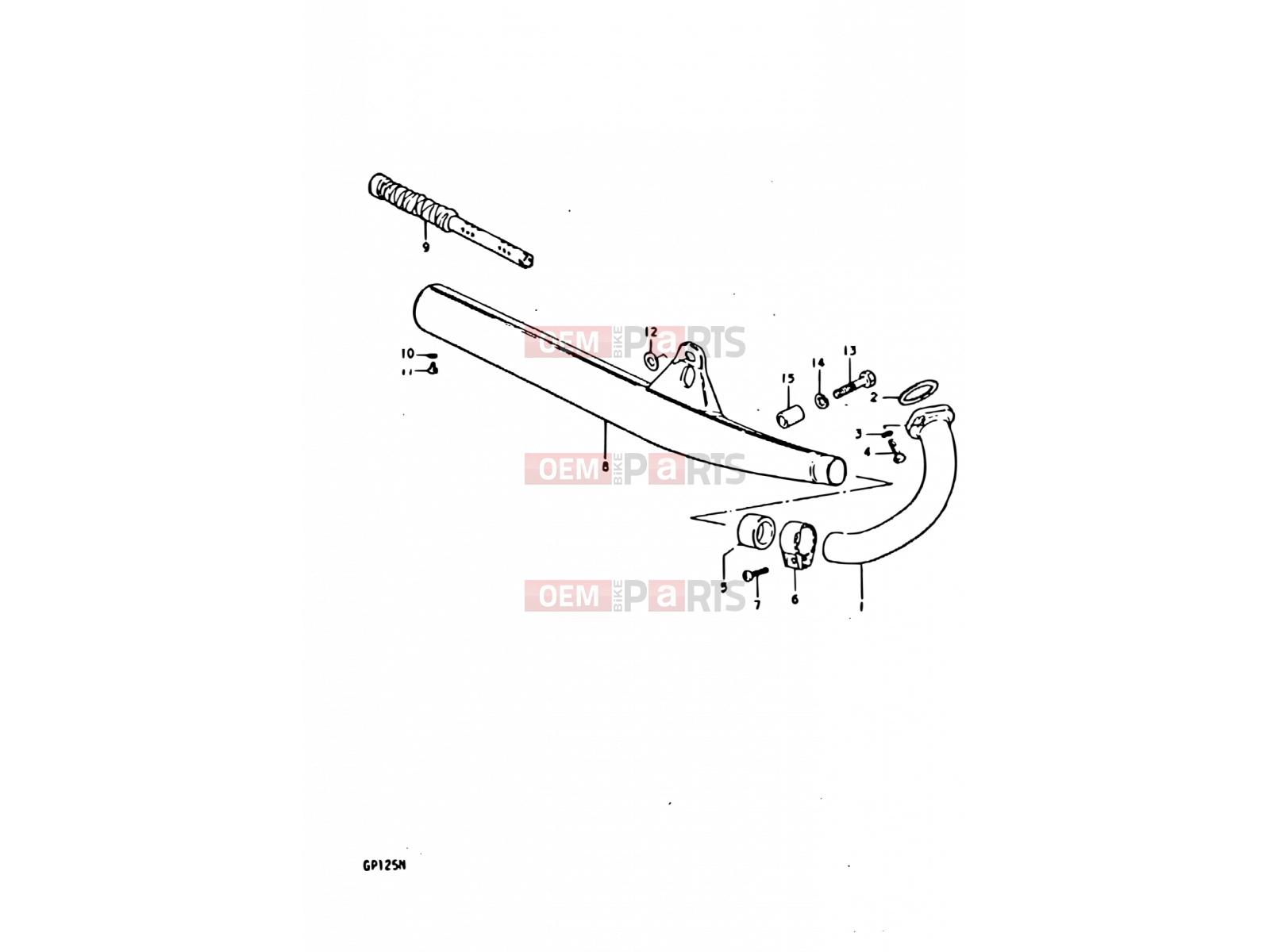SUZUKI GP125 C (1978) 10 - MUFFLER (E06, E10, E13, E30, E42)