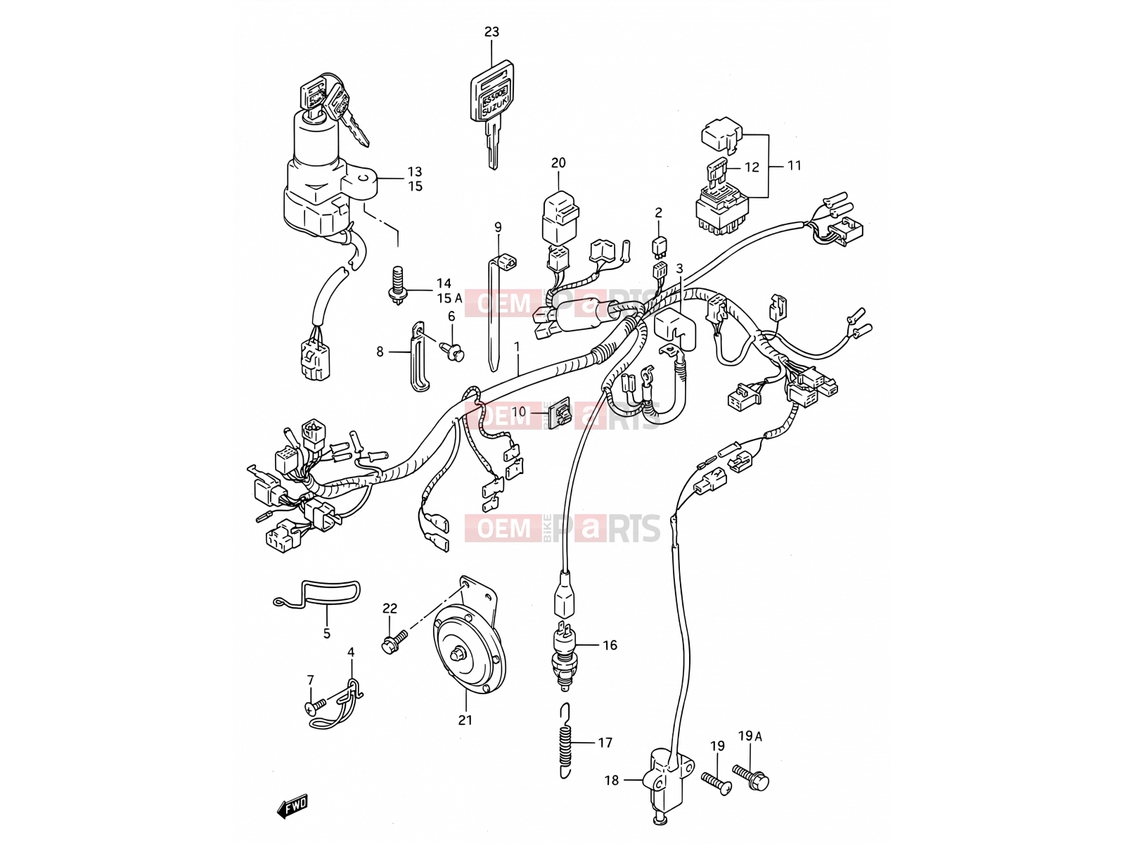 SUZUKI GS500E M (1991) (E28) 27 - WIRING HARNESS