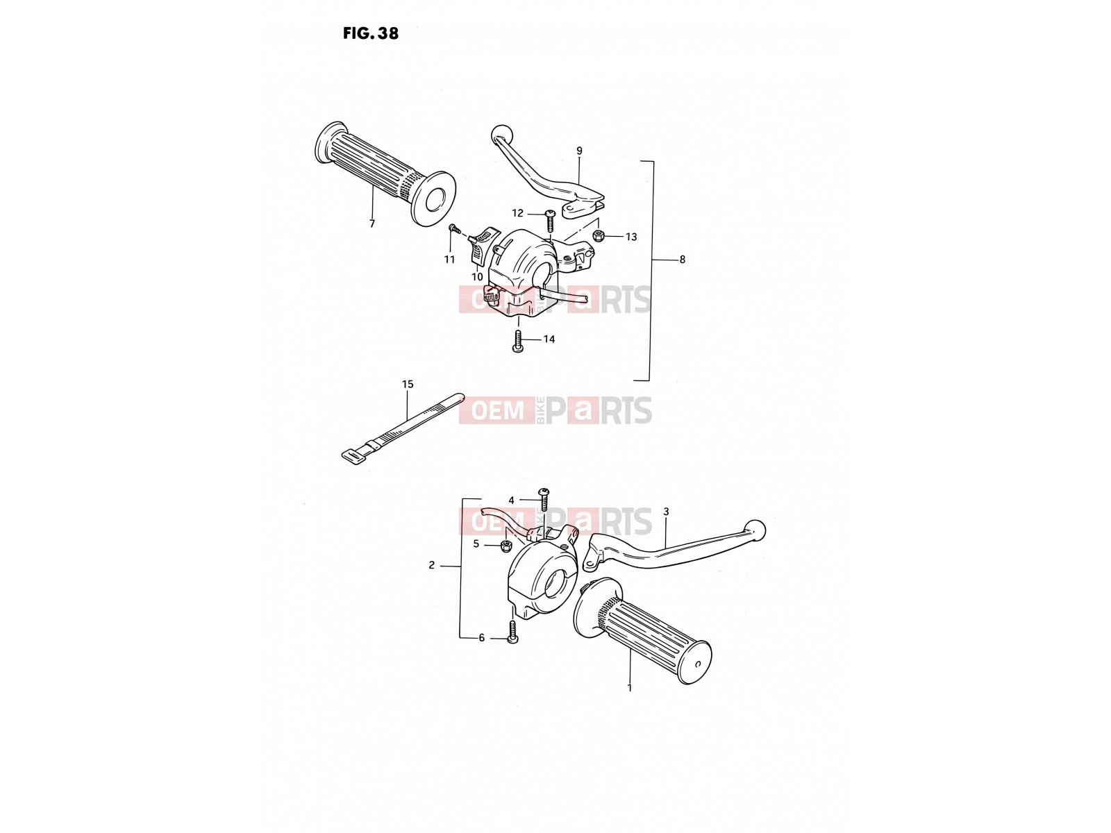 38 - HANDLE SWITCH (E16,E43) - Suzuki PV50 M (1991)