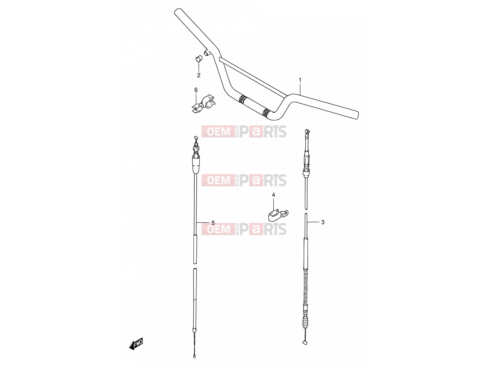 23 - HANDLEBAR - CABLE - Suzuki RM80 X (1999) (E24)