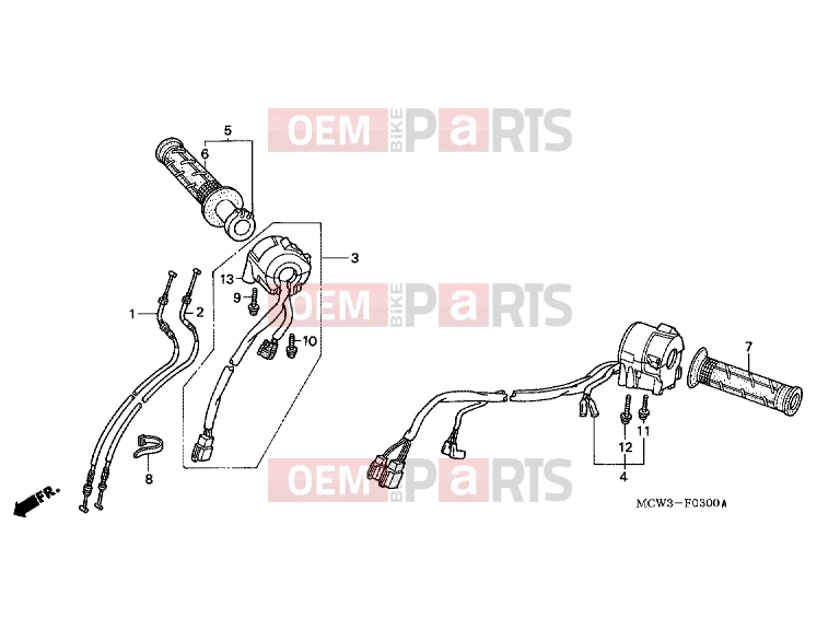 F-3 SWITCH / CABLE - Honda VFR800A2 INTERCEPTOR ABS 2002
