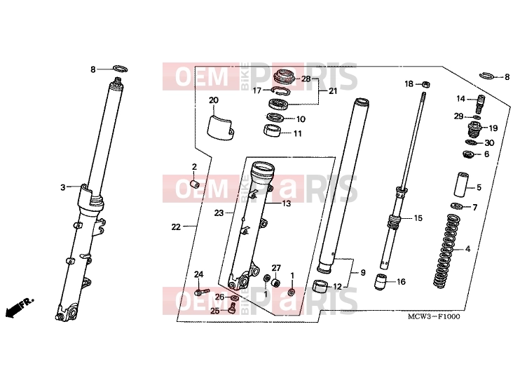 F-10 FRONT FORK - Honda VFR800A3 INTERCEPTOR ABS 2003