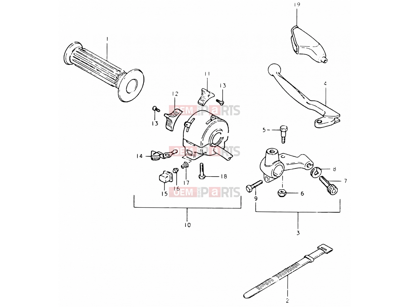 SUZUKI TS125ER X (1999) 73 - LEFT HANDLE SWITCH (E22)