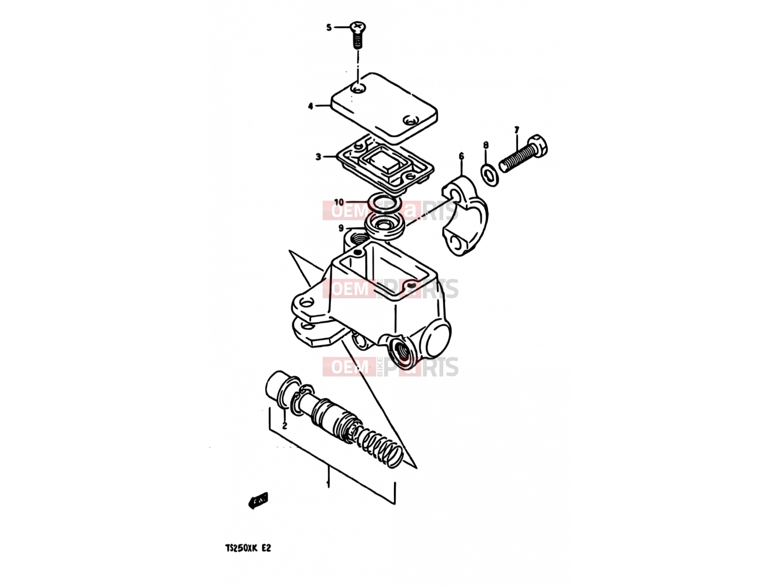 SUZUKI TS250X E (1984) 56 - FRONT MASTER CYLINDER (MODEL E)