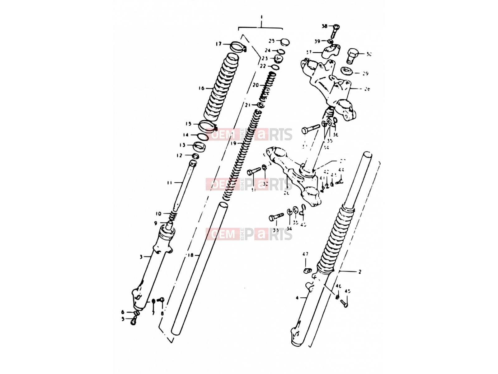 50 - FRONT FORK - Suzuki TS50ERKD D (1983)