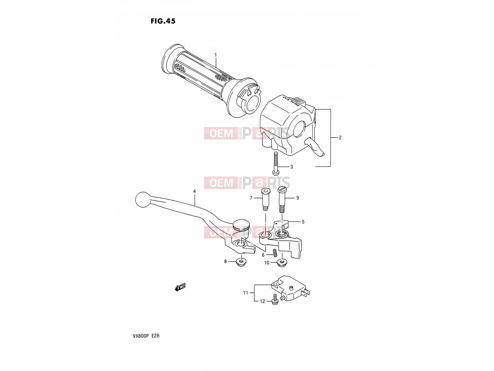 SUZUKI VX800 M (1991) 45 - RIGHT HANDLE SWITCH