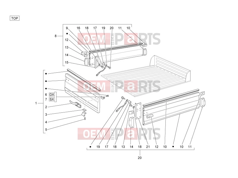 ape 50 2009-től FRAME - PLASTIC PARTS - COACHWORK » LOADING BOX COMPONENTS