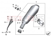 Rear muffler - BMW Motorrad R 1200 R (0A04, 0A14) 2014