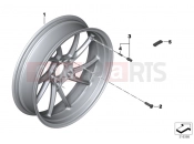 Cast rim, rear - BMW Motorrad R 1200 R (0A04, 0A14) 2014