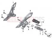 Footrest, front - BMW Motorrad R 1200 R (0A04, 0A14) 2014