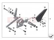BMW Motorrad BMW 2012 S models HP4 (0D01, 0D11) HP footpeg assembly, left