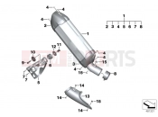 Muffler system - BMW Motorrad R 1200 GS (0A01, 0A11) 2015