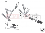 Front and rear footpeg - BMW Motorrad R 1200 GS (0A01, 0A11) 2015