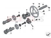 BMW Motorrad BMW 2015 R-Models K5x R 1200 RT (0A03, 0A13) Camshaft, pulley, intermediate shaft