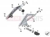 BMW Motorrad BMW 2015 R-Models K5x R 1200 RT (0A03, 0A13) Rear footrests