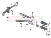 Rear footrests - BMW Motorrad R 1200 RS (0A05, 0A15) 2018