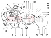PIAGGIO BV 250 (U.S.A.) Front glove-box - Knee-guard panel