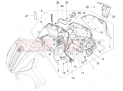 Front glove-box - Knee-guard panel - Piaggio BV 350 4T 4V ie E3 ( USA / CA ) 2013