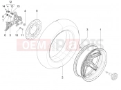 Rear wheel - Piaggio BV 350 4T 4V ie E3 ( USA / CA ) 2013