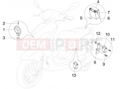 PIAGGIO Fly 150 Remote control switches - Battery - Horn
