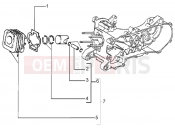 Cylinder - piston - wrist pin, assy - Piaggio Liberty 50 2T RST