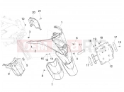 Rear cover - Splash guard - Piaggio MP3 300 YOUrban LT RL - Sport 2017