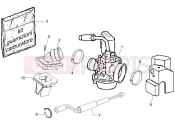 PIAGGIO NRG Power DT Carburettor, assembly - Union pipe