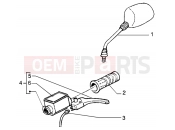 Handlebars component parts - Piaggio NRG MC3 Purejet