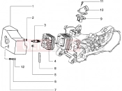 Cylinder head and induction pipe - Piaggio Skipper 150 MY98