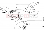 Front and rear mudguard - Piaggio Skipper 150 MY98