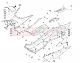 Central cover - Footrests - Piaggio X10 350 4V I.E. 2012
