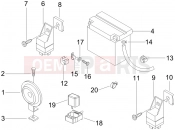 Remote control switches - Battery - Horn - Piaggio X8 250 ie 2006