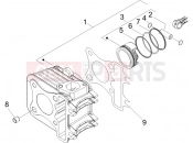 Cylinder-piston-wrist pin unit - Piaggio Zip 50 4T 2007