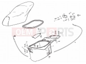 Saddle - Helmet compartment - Derbi Atlantis 50 2T Bullet 2004