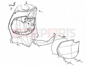 derbi Boulevard 125 4T Front glove-box - Knee-guard panel