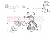 gilera 2009 Storm 50 Carburettor, assembly - Union pipe
