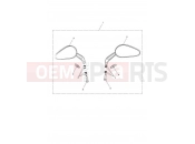 Triumph 2021 STREET TWIN Teardrop Mirrors, Cast, Black