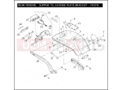 Harley-Davidson 2007 SOFTAIL FAT BOY  - FLSTF REAR FENDER, SUPPORTS, LICENSE PLATE BRACKET - FXSTD