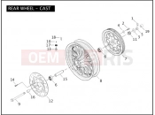 HARLEY-DAVIDSON DYNA SUPER GLIDE  - FXD REAR WHEEL - CAST